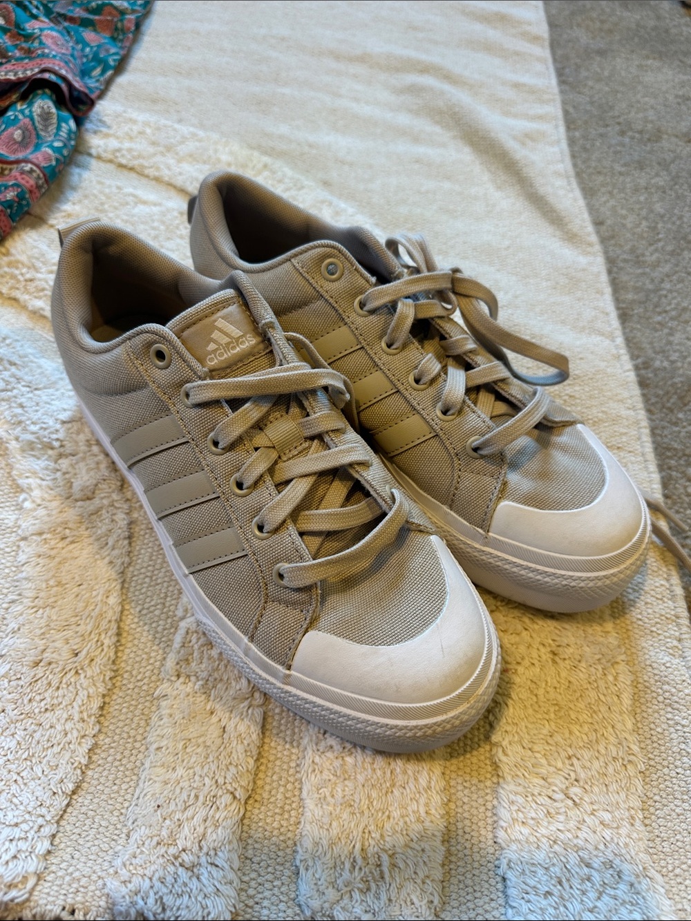 Adidas platform tan sneaker